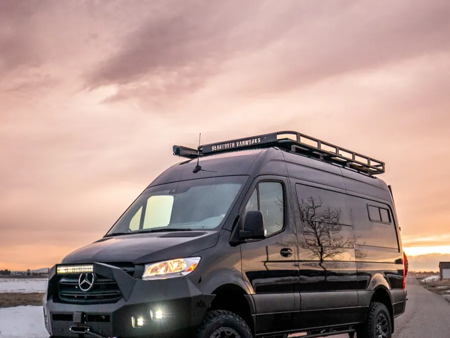 A camper van converted by Beartooth Van Works