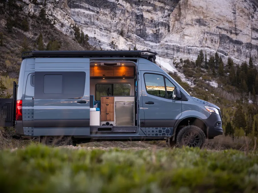 A camper van converted by Off Highway Van