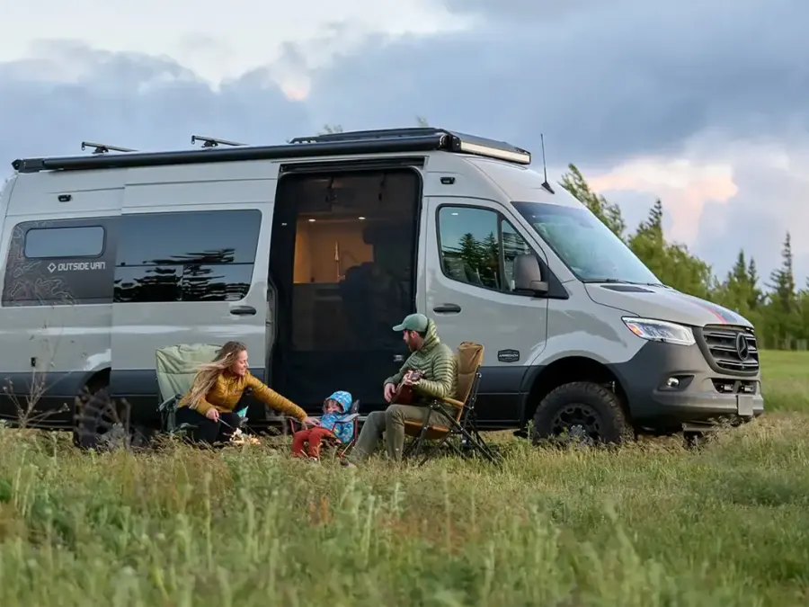 A camper van converted by Outside Van
