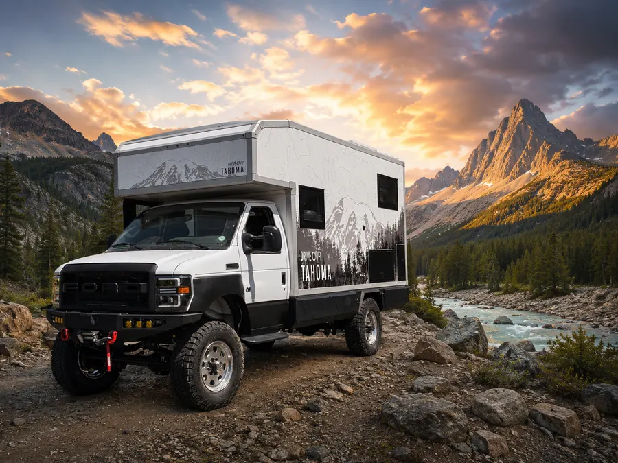 A camper van converted by Overland Van Project