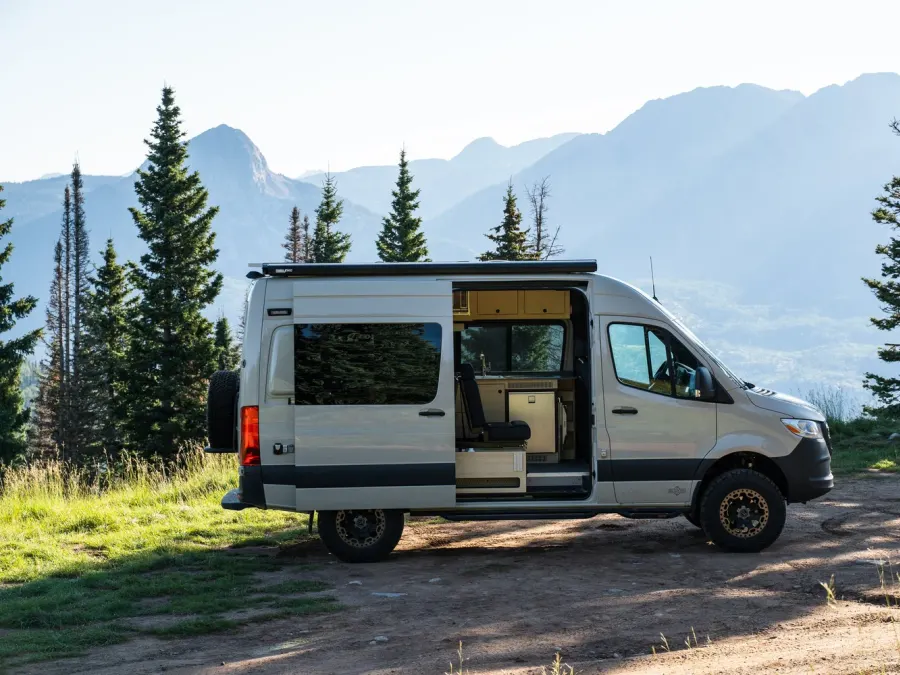 A camper van converted by San Juan Vans